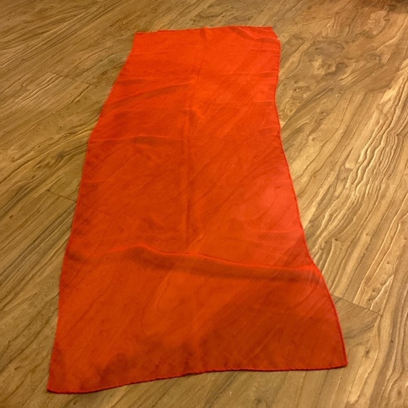 Brilliant Ruby Red Silk Chiffon Scarf - Picture 2 of 4